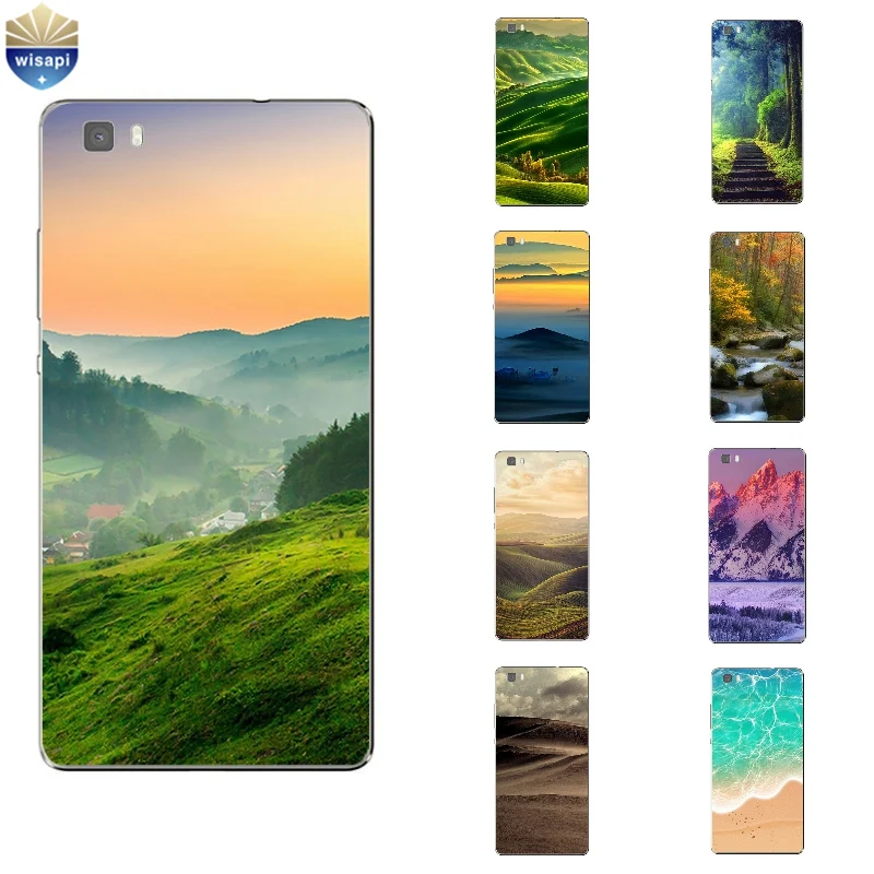Untuk Huawei P8/P8 P9 Lite Plus G9 Shell Kehormatan 5C 7 7I Kembali Cover Mate 7 8 Ponsel Pemandangan Indah Desain Dicat