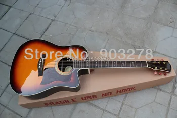 

sunburst acoustic guitar with Solid Spruce body DA018