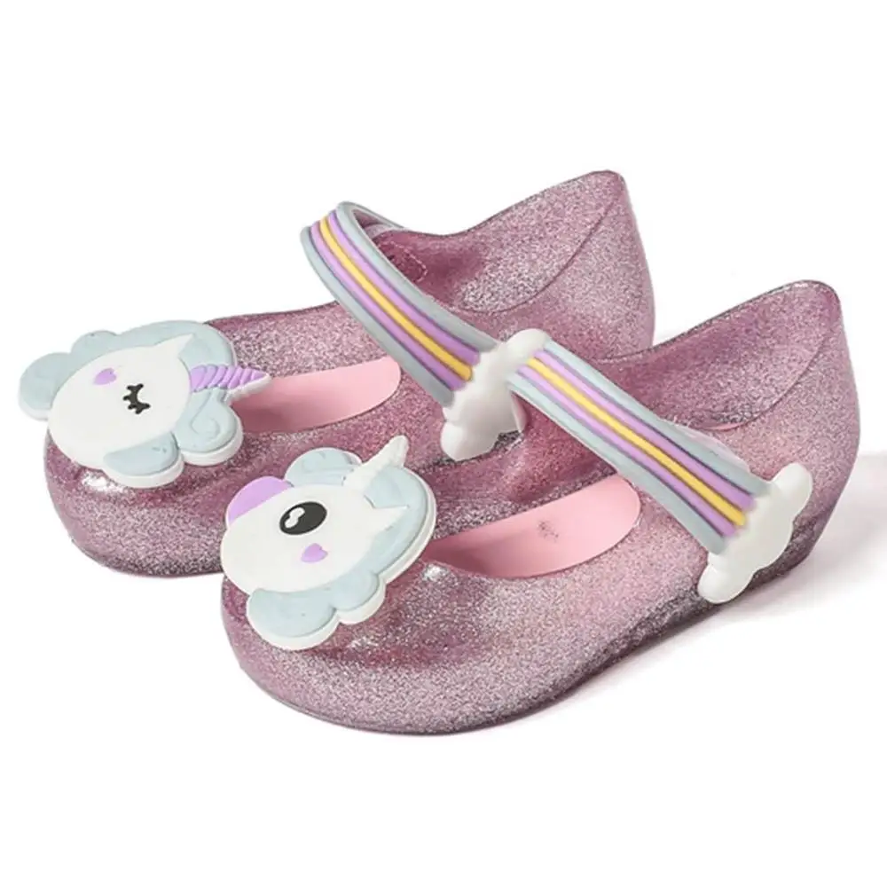 Mini Melissa/сандалии для девочек; коллекция года; Летняя обувь с рисунком Микки и Минни; прозрачная обувь; сандалии для девочек; нескользящие детские сандалии для малышей - Цвет: Розовый