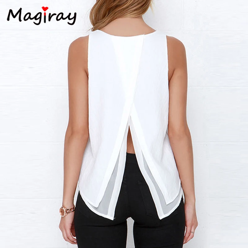 Cada camiseta Femme 2019 estilo de verano Tops sin mangas de doble capa Ropa de Mujer suelta blusas blusa blanca T107 Cada camiseta Femme 2019 estilo de verano Tops sin mangas de doble capa Ropa de Mujer suelta blusas blusa blanca T107