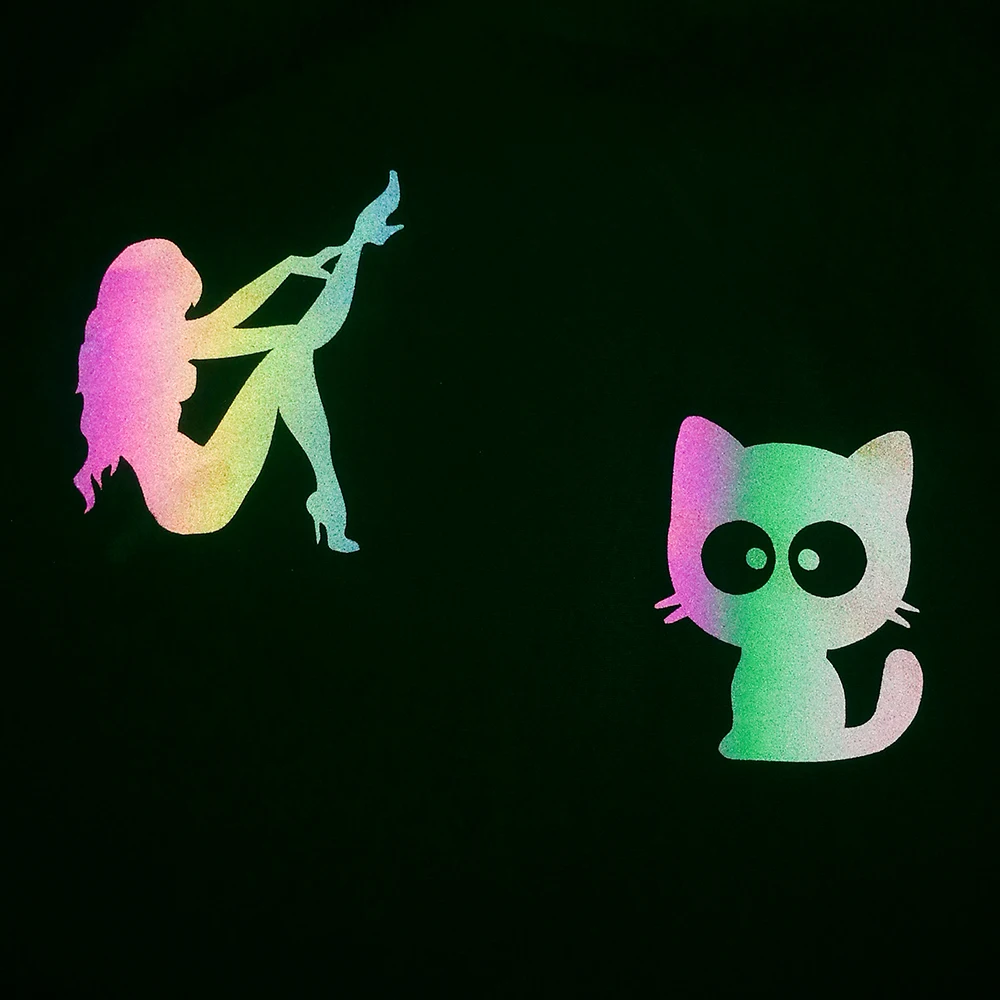 

Rainbow Reflective Heat Transfer Vinyl HTV Film Iron On Sticker For DIY Clothing