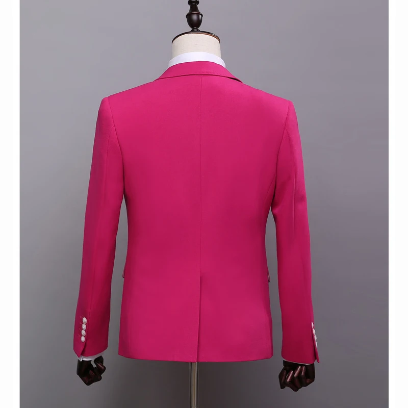 Jacket-Pants-Vest-Tie-New-Fashion-Hot-Pink-Men-Suit-Spring-Autumn-Personality-Casual-Slim