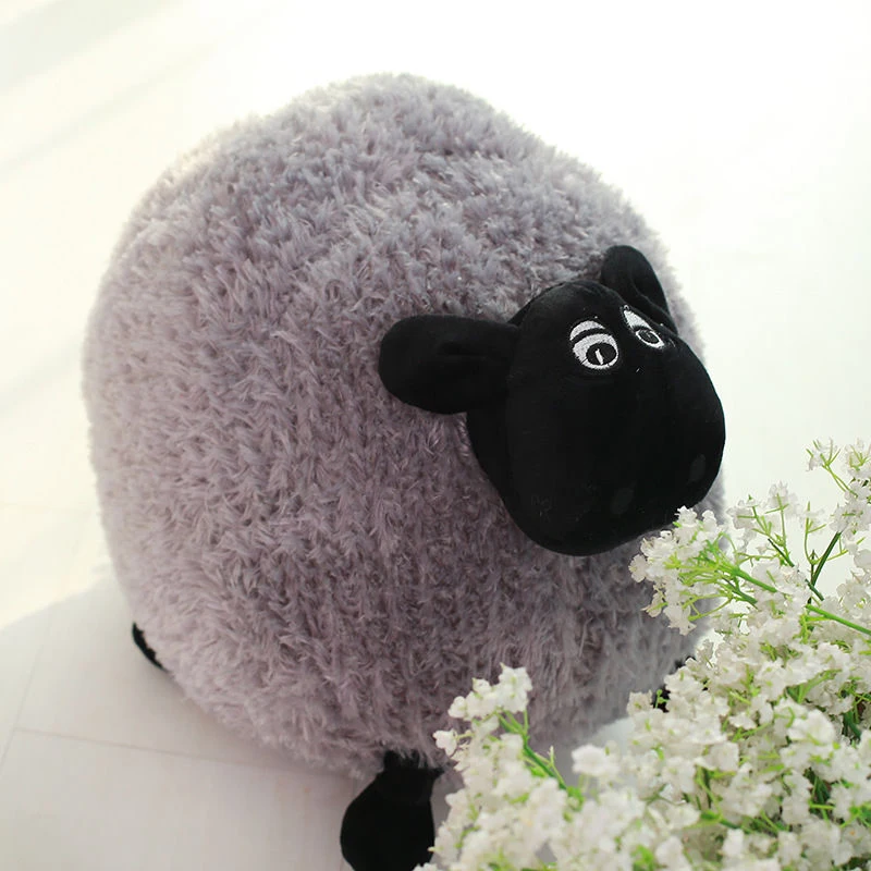 1x 20/30cm Funny Cute Sheep Pillow Cushion Plush Toys Soft Comfort Cushion Stuffed Dolls Baby Kids Cartoon Gift White/Gray