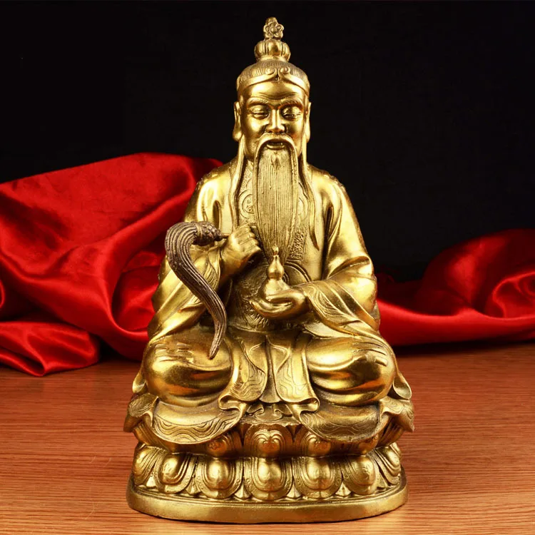 

Fengshui Pure Copper Emperor Laojun Decorates Houses and Crafts of Taoist Grandfather's Moral God Statue Decoration