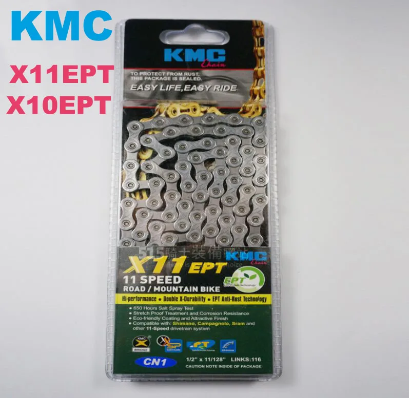 

KMC Chain X10/X11EPT Bike Chain Cycle Derailleur 11V Speed corrente cycling Mountain MTB/Road Bicycle Chain X11 pk x11sl
