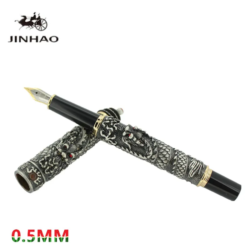 JinHao ювелирное изделие с двойным драконом роскошная авторучка винтажная башня 18KGP