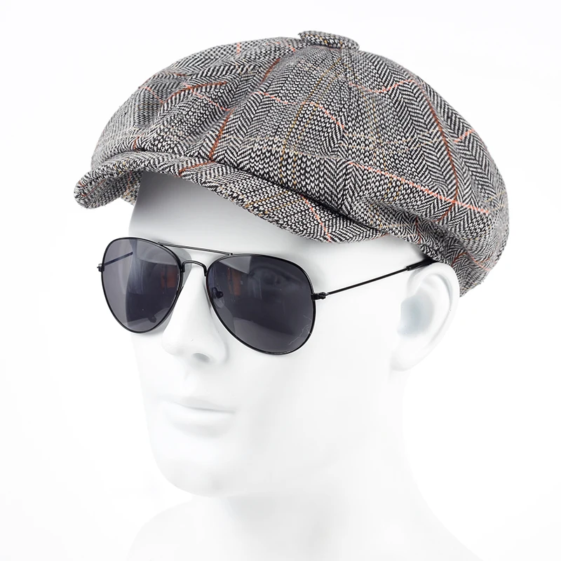 

TUNICA 2017 NEW Fashion octagonal hat news actor hat autumn winter men's international superstar Jason Statham male model