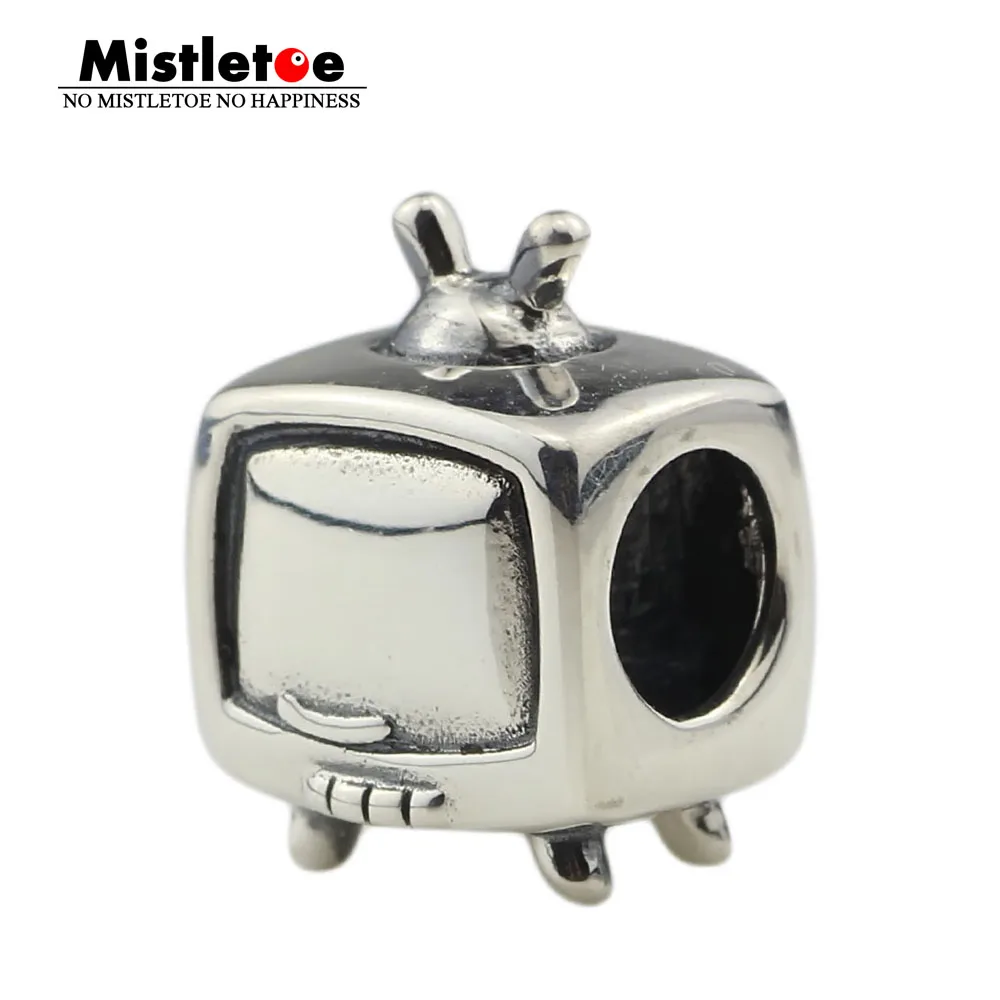 

Mistletoe 925 Sterling Silver TV Charm Bead Fit European Bracelet Jewelry