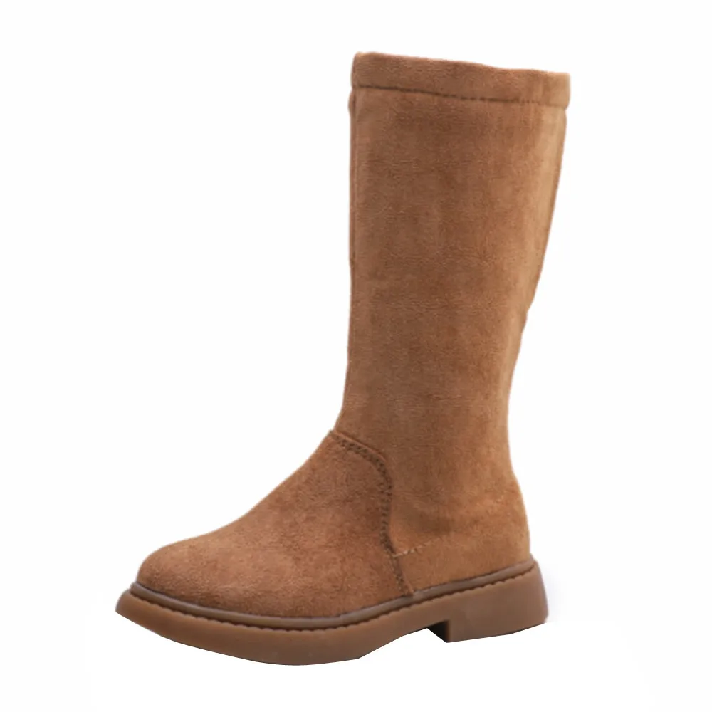 High Boots Children Kid Baby Girls Solid Over The Knee Flock Warm Boots Winter Shoes