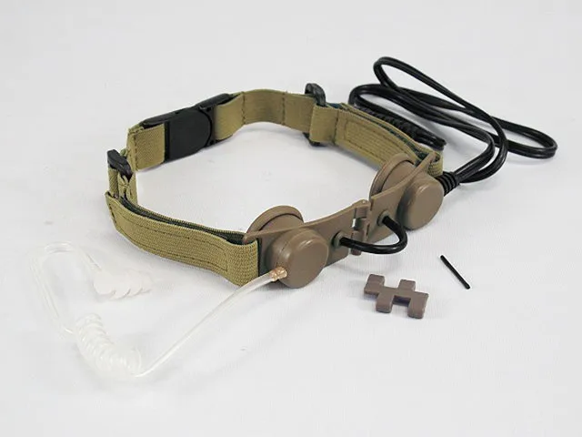 Fone de Ouvido Peças de Rádio Headset com Harness Ajustável e Correia de Pescoço Preto de fg Tactical Headset Throat z Mic