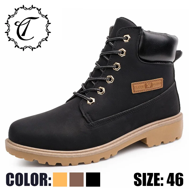 

CatriCa Plus Size 2019 New Designer Adult Casual Men Shoes High Top Quality Fashion Luxury Brand Male Work Boots Black Brown G3