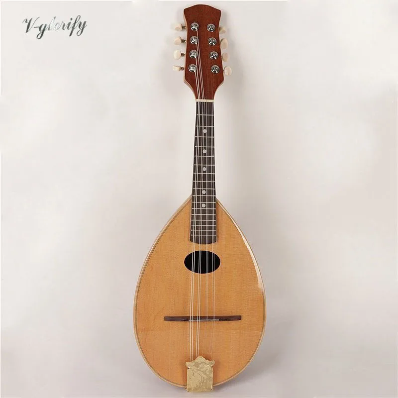 

hand made solid wood top scoop shape mandolin with foam bag