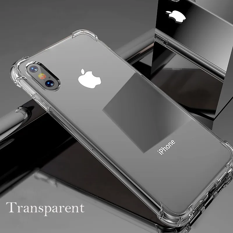 Роскошный противоударный чехол для iPhone XS Max X 10 XR iPhone 6s 6 6plus 6s Plus iPhone 7 8 7Plus 8Plus HD Прозрачная защитная задняя крышка - Цвет: Transparent