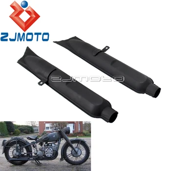 

Black Motorcycle Fish Tail Exhaust Muffler Pipe For BMW K750 M1 M72 R71 R12 CJ and Dnepr MT12 Retro Exhaust Silencer Pipes