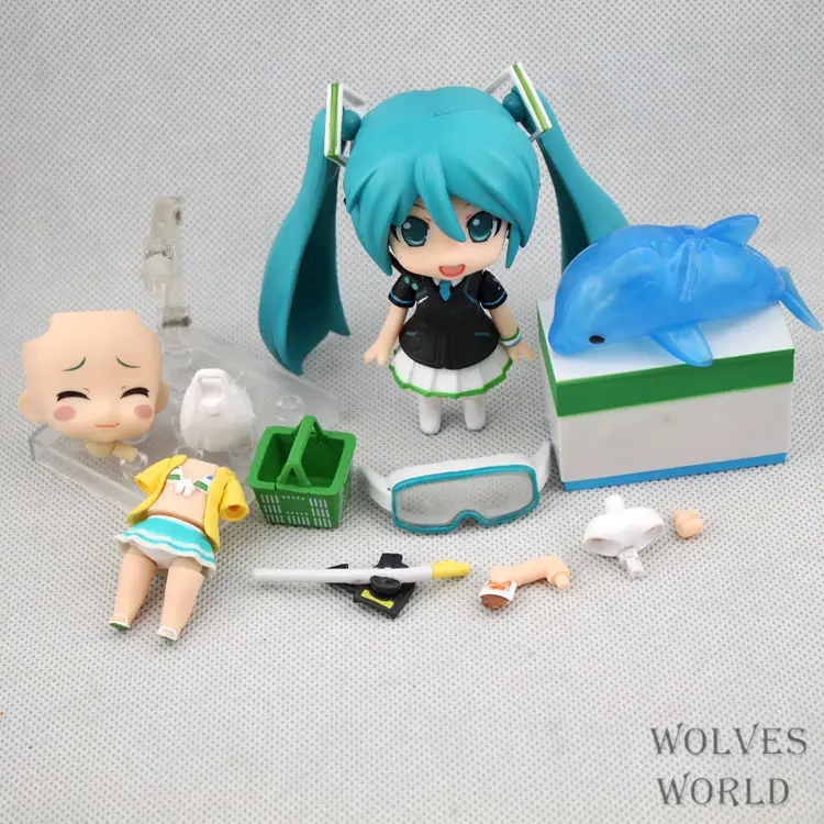 Pаспродажа 10 см Hatsune Miku Q версия мульти лицо аниме Коллекционная фигурка ПВХ игрушки для Рождественский подарок с розничной коробкой
