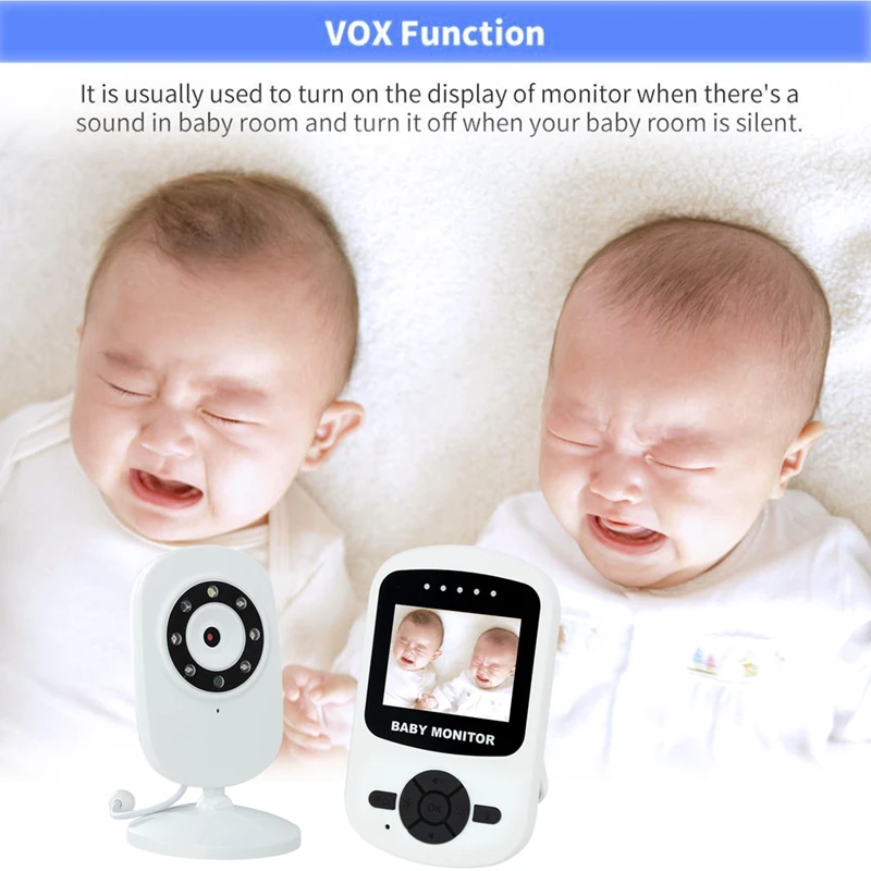 Детский спальный монитор 2," ЖК-видео с камерой VOX режим ГГц двухполосный режим разговора Ночное Видение 4 колыбельные контроль температуры