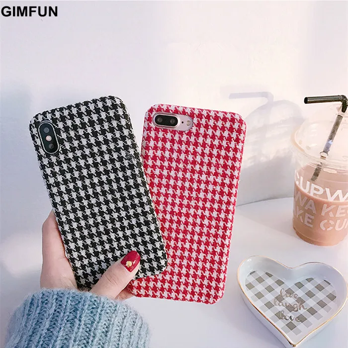 

Gimfun Autumn Winter Soft Fabric Phone Case Simple Business Soft Tpu Case for Iphone x xs xr xsmax 7 6 8 plus Back Cover Bags