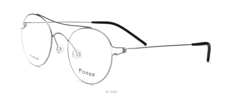 FONEX оптические очки из титанового сплава, оправа для женщин, Ретро стиль, близорукость, очки по рецепту,, мужские ретро корейские очки без винтов