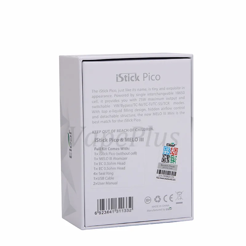Оригинальный набор для вейпа Eleaf istick Pico мощностью 75 Вт боксмод с Melo III/ III Mini tank
