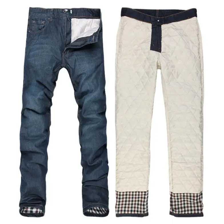 

New Autumn Winter Brand Jeans Men,Warm Thick Velvet Mens Pants Slim Fit Winter Trousers, Denim Free Shipping Man's Pants