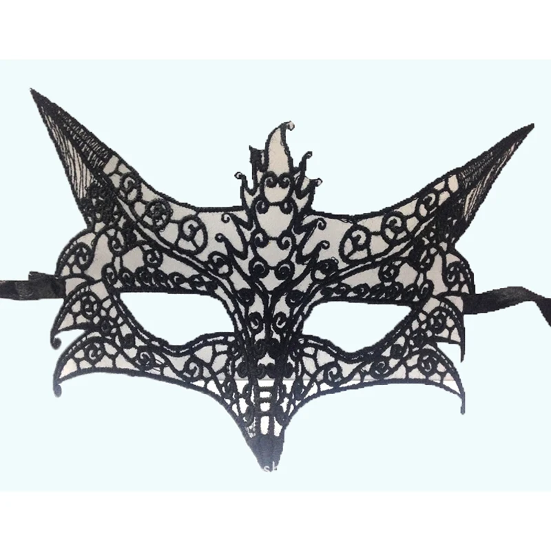 

2Pcs Fox Animal Face Sexy Masks Anonymous Mask Cosplay Carnival Masquerade Ball Black Lace Masque Sexy Party Mask Halloween
