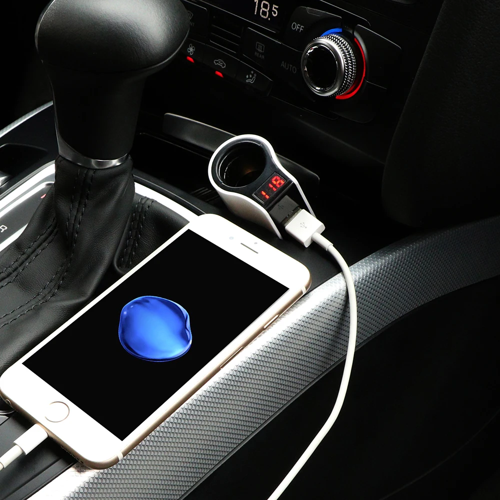 Onever розетка для автомобильного прикуривателя Dual USB Автомобильное быстрое зарядное устройство 2 порта адаптер питания для iPhone iPad 2.1A зарядка мобильного телефона
