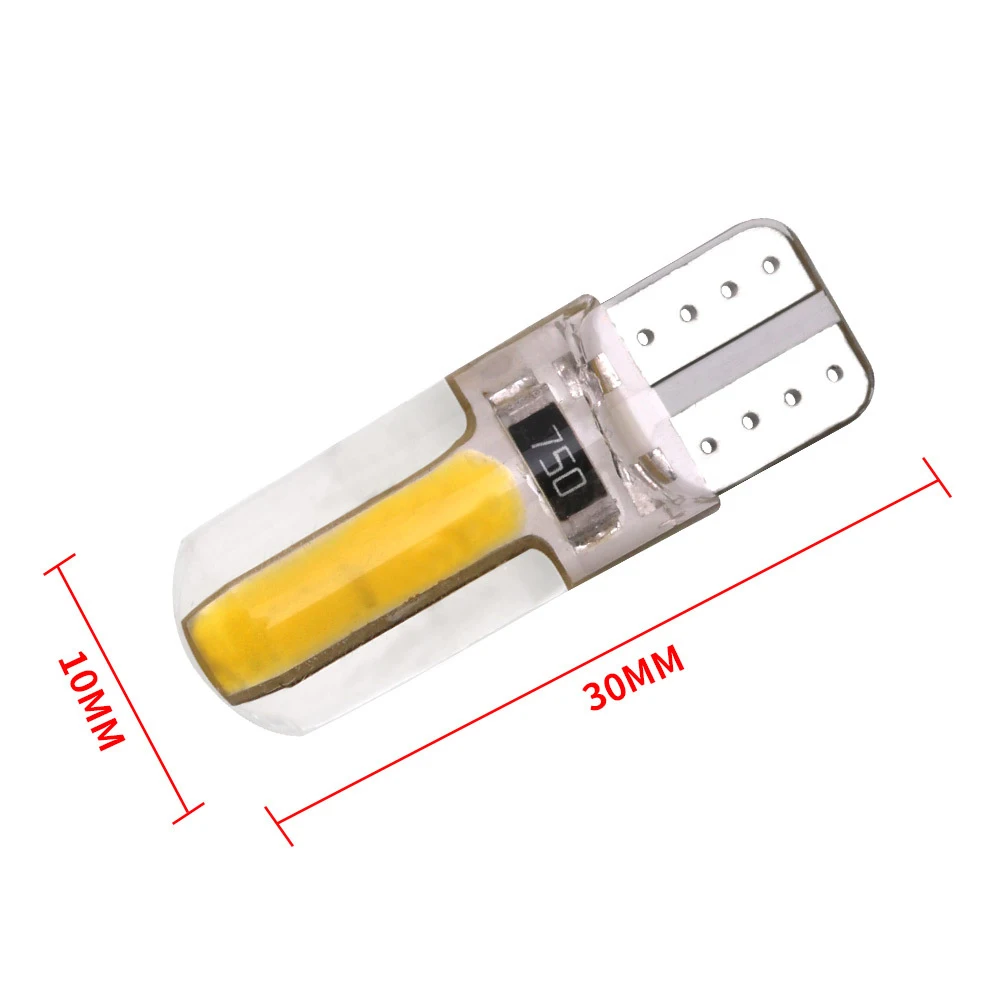1 шт. Автомобильный светодиодный светильник T10 194 W5W COB+ силиконовый корпус светодиодный светильник s автомобильный боковой светильник на танкетке лампа белого/синего/Красного/розового цвета для стайлинга автомобилей