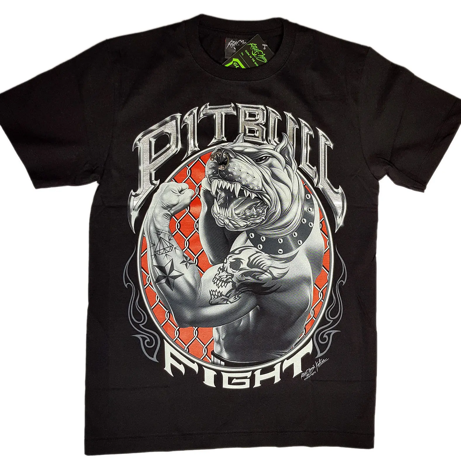 

3D T-SHIRT PITBULL BODYFIGHT MIT ECHTEM PIERCING M L XL 2XL 3XL GLOWINGCool Casual pride t shirt men Unisex Fashion tshirt free