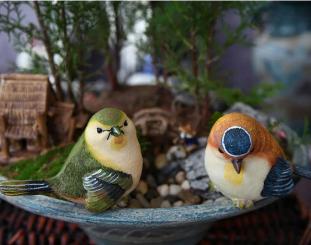 Garden decorative birds cute home design animals Artificial resin birds toy garden ornaments songbird home accents mini figurine Garden decorative birds cute home design animals Artificial resin birds toy garden ornaments songbird home accents mini figurine