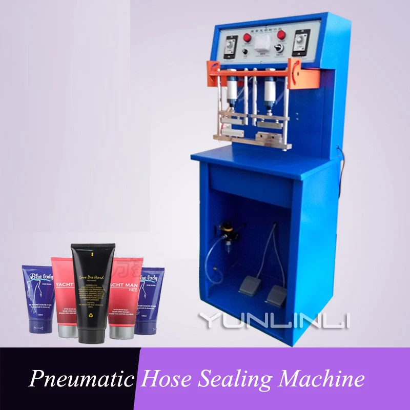 Pneumatic Hose Sealing Machine 220V 200W 55mm Toothpaste Tube Cosmetic Aluminum Plastic Tube Hose Sealing Machine Tail Sealer household plastic toothpaste tube squeezer easy dispenser roll holder bathroom supplies tooth cleaning toothpaste squeezer