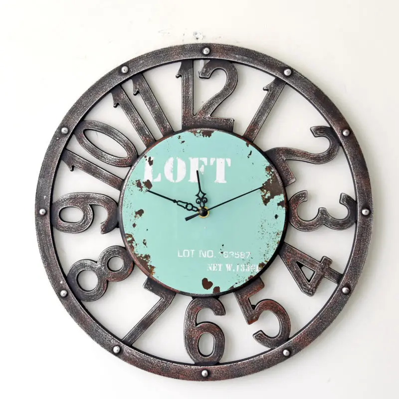American Rural Retro Large Wall Clock Nostalgia Antique Style Wood American Rural Retro Large Wall Clock Nostalgia Antique Style Wood Hollow Out Digital Mute Clocks Living Room Decor In From Home Garden On