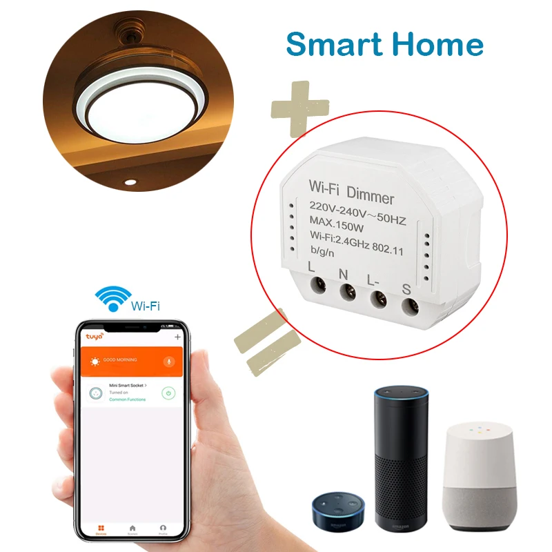 Smart home Wifi triac dimmer module 150W lde light Timer Switch