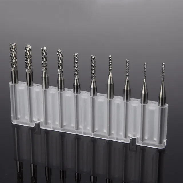 Modest 10PC 0.8mm to 3.175mm Carbide PCB Drill Bit CNC Tungsten Steel for Print Circuit Board 3.175mm Shark Milling cutter set 