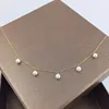 Natural Freshwater Pears 4-4.5mm Real 18K Yellow Gold Choker Necklace gifted for Women Engagement Wedding  Chain Au750