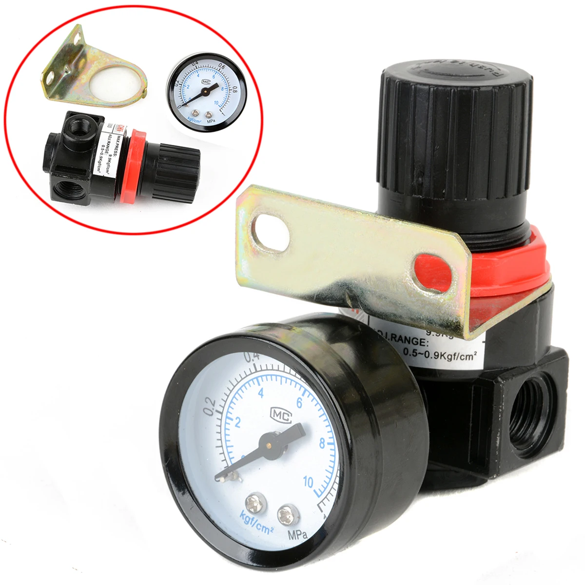 

1pc Air Control Pressure Gauge Compressor Relief Regulator Regulating Valve 75*40*40mm Mayitr Pneumatic Parts