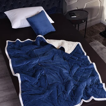 

2 in 1 Flannel Cushion Blanket car sofa lumbar throw pillow office air conditioning blanket foldable patchwork quilt blanket