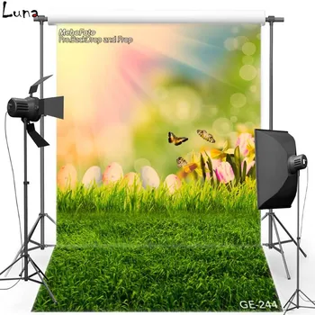 

Happy Easter Vinyl Photography Background For Newborn Colorful Egg Lawn Oxford Backdrop For photo studio Props 244
