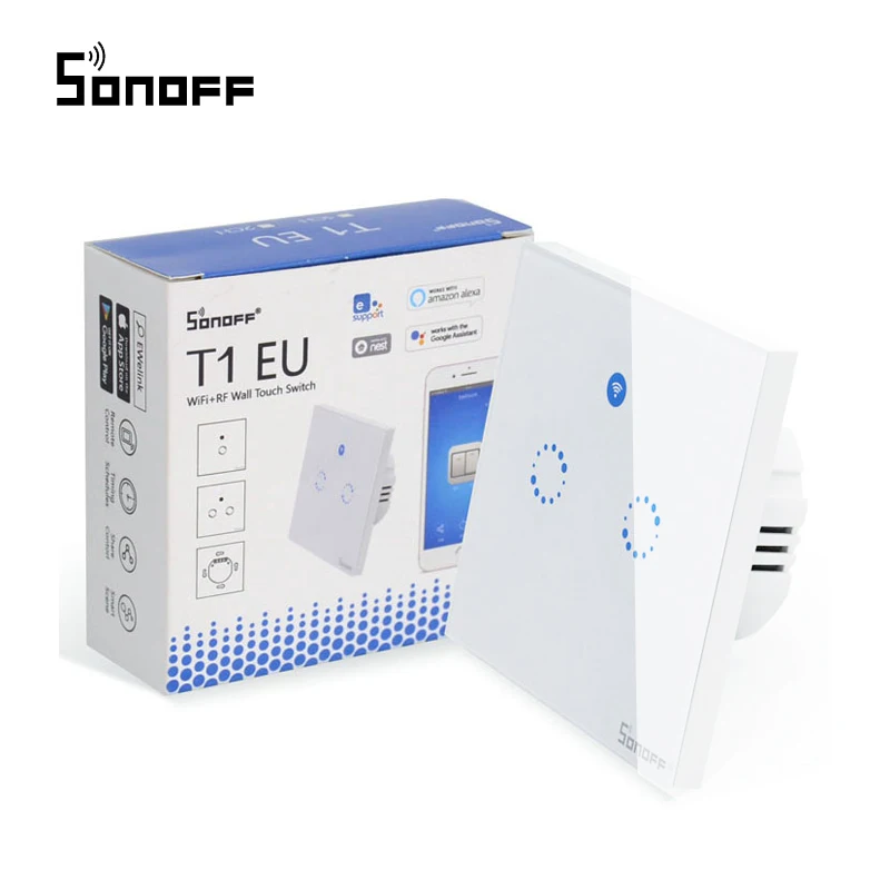 

Sonoff T1 EU US UK Wifi Switch,Smart Wall Switch Wifi Touch Light Switch Remote Smart Home Controller With RF 433Mhz/RF 315Mhz
