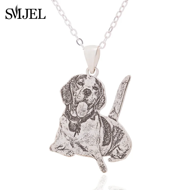 SMJEL 925 пробы Серебряное ожерелье фото на заказ ювелирные изделия ожерелье индивидуальный заказ ожерелье для домашних животных для женщин подарок на день рождения