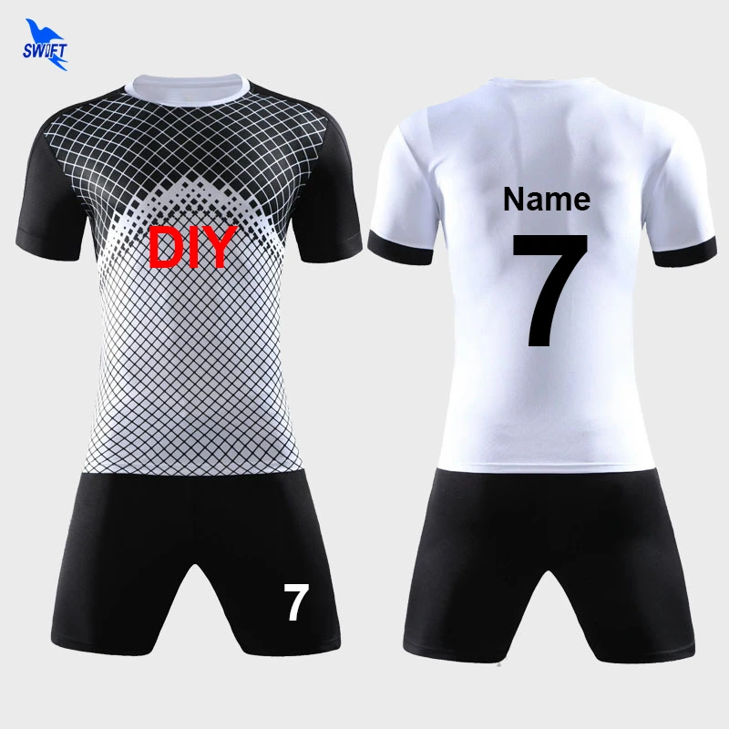 

Custom DIY Children Adult Football Jerseys Set Men Boys Soccer Uniform Suit Short Sleeve Kids Futsal Survetement Sportswear Kits