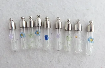 

WHOLESALE 50PIECE Glass SHAPED vial pendants Glass bottles * pendant vials * perfume pendants