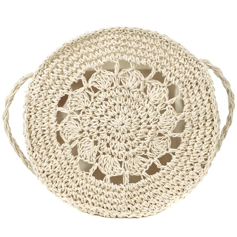 

Summer Bags Women Rattan Straw Bag Woven Round Handbag Crossbody Beach Bags