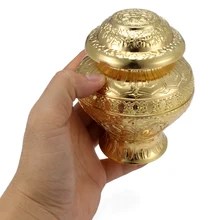 12 см Тибетский буддизм алтарь сплав золото святая бутылка выполнения желаний горшок с сокровищами