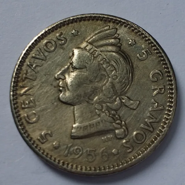 1956 República Dominicana 5 Centavos Moneda Antigua Envío Gratis En 1956 República Dominicana 5 Centavos Moneda Antigua Envío Gratis