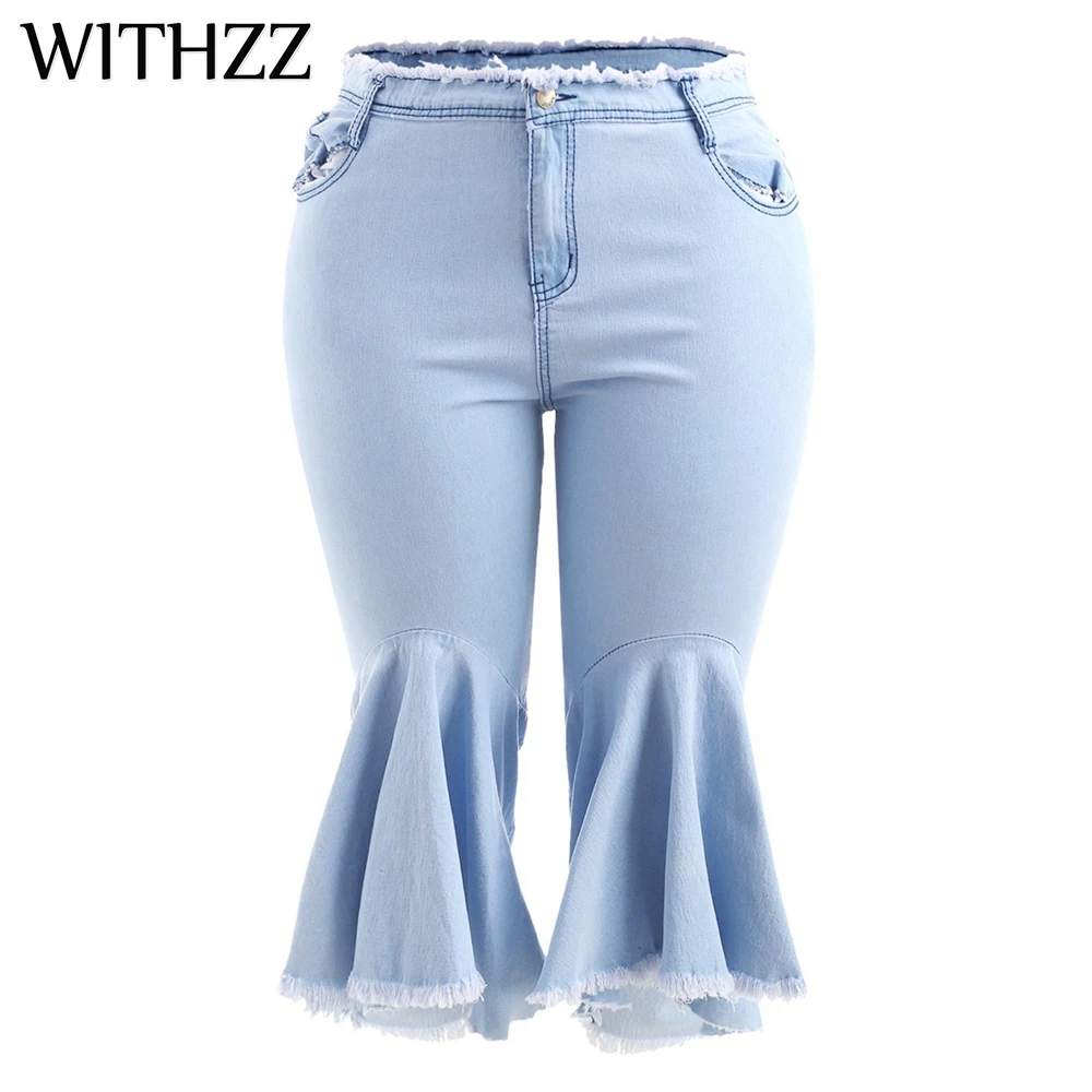 plus size ruffle jeans