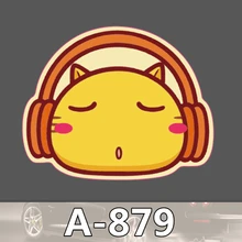 A-879 Katze Kopfhörer Wasserdicht Mode Kühle DIY Aufkleber Für Laptop Gepäck Skateboard Kühlschrank Auto Graffiti Cartoon Aufkleber