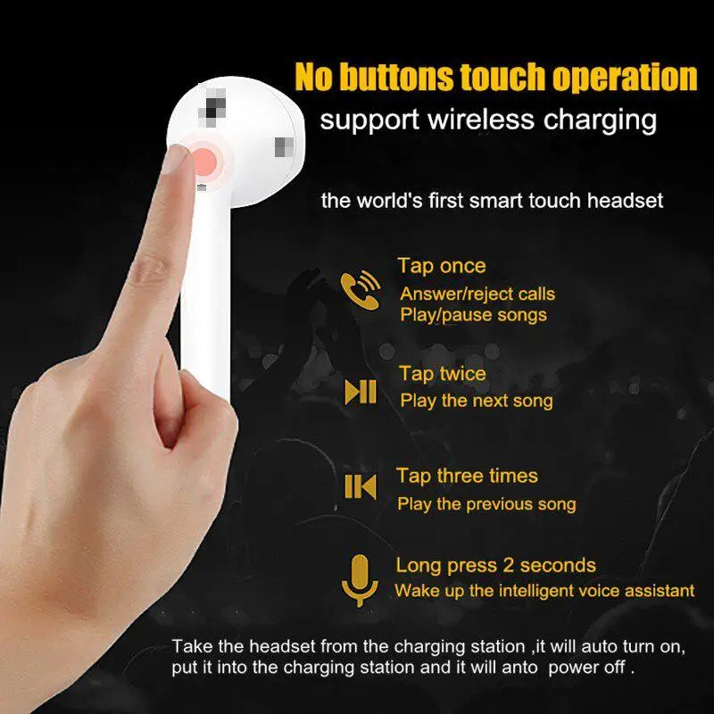 

DSstyles I200 TWS Smart Sensor 1:1 Size Wireless Headphones Bluetooth Headphones Earphone Gaming Headset Free Shipping