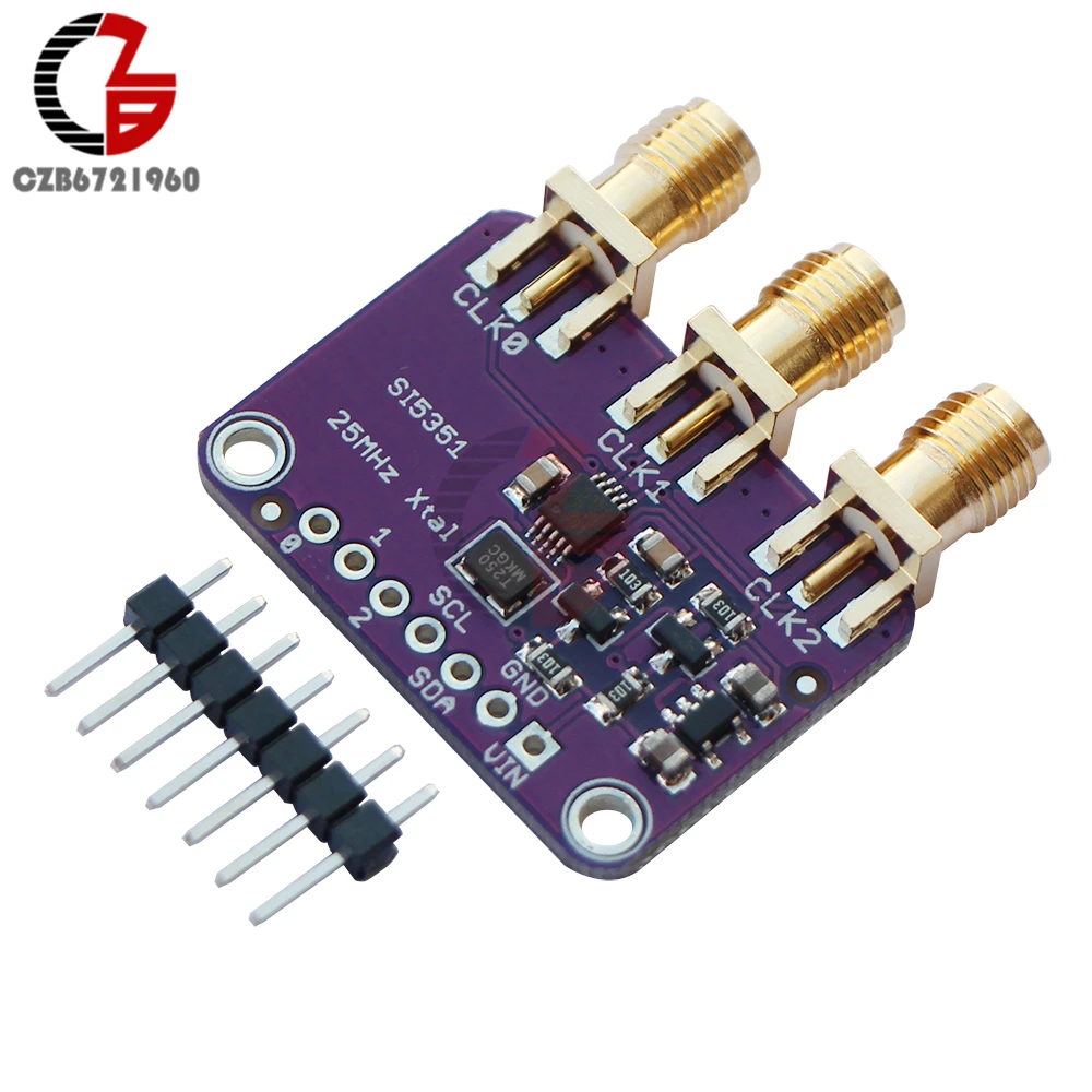 

DC 3V 5V CJMCU-5351 Si5351A Si5351 I2C Clock Generator Breakout Board Signal Generator PLL Clock Divider 8KHz-160MHz for Arduino