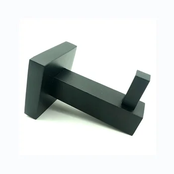 

1pc Matt Black Stainless Steel Robe Hook Square Wall Mount Towel Hook Hanger Tissue Hanger Hook for Toilet Kitchen Home
