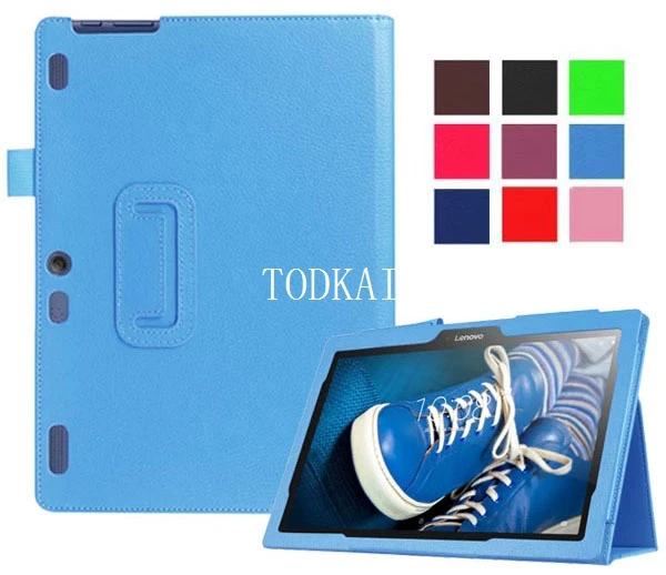 

New Flip PU Leather Stand Cover Case For Lenovo Tab 2 A10 A10-30 A10-30F X30F 10.1" Tablet Case+screen film+stylus